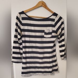 Abercrombie and Finch navy striped 3/4 stripes